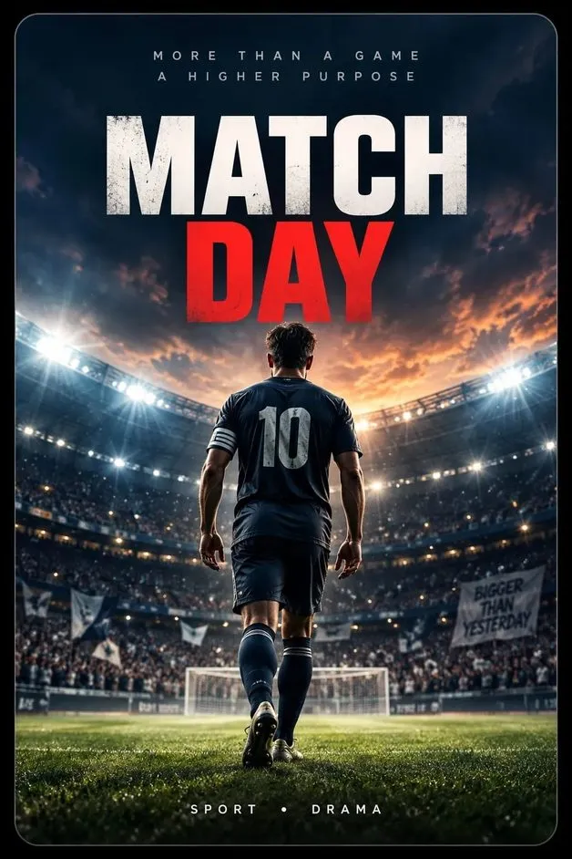 Football drama poster showing a player entering a packed stadium on match day on IPTVX